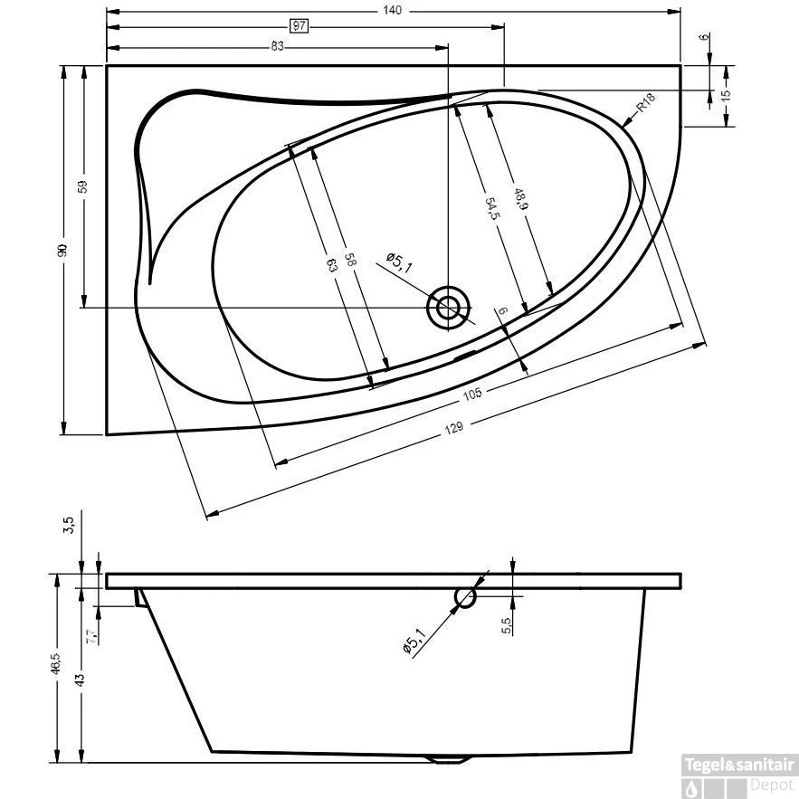 Ligbad Riho Lyra 140 X 90 Cm RECHTS Wit 2 Ligbad Riho Lyra 140 X 90 Cm RECHTS Wit - Afbeelding 2
