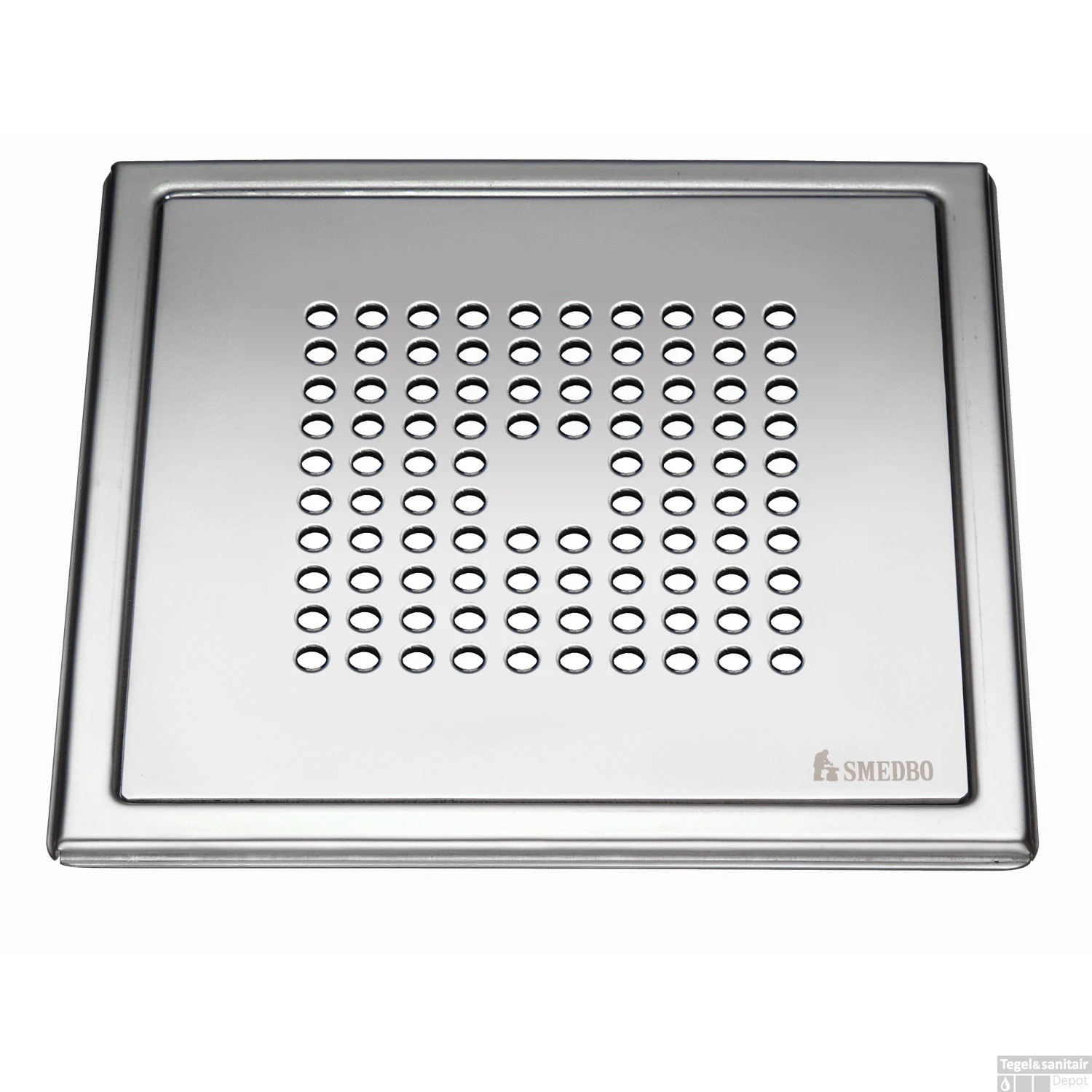 Afvoerrooster Smedbo Outline Met Vierkant Patroon 20 X 20 X 0.55 Cm Chroom