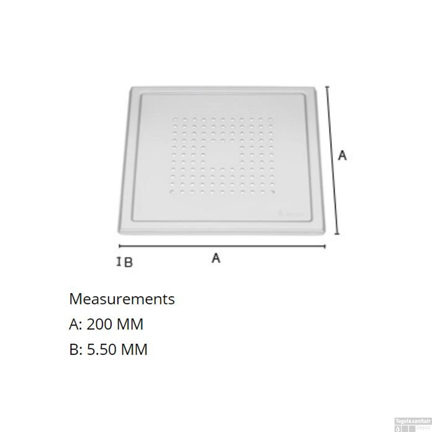 Afvoerrooster Smedbo Outline Met Vierkant Patroon 20 X 20 X 0.55 Cm Chroom - Afbeelding 2