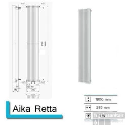 Handdoekradiator Aika Retta 1800 X 295 Mm Mat Wit