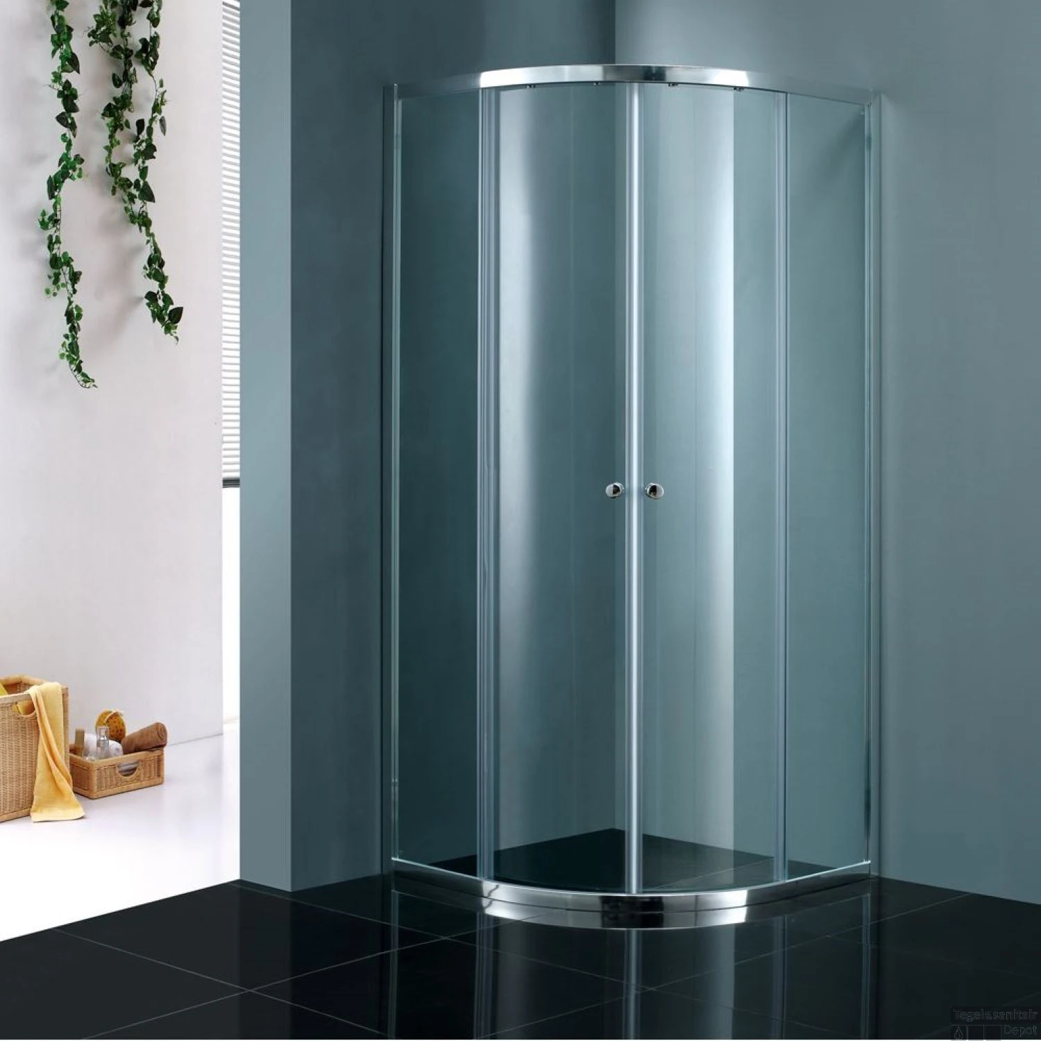 AKTIE Douchecabine Boss & Wessing Kwartrond 2 Schuifdeuren 80x80 Cm 4 Mm