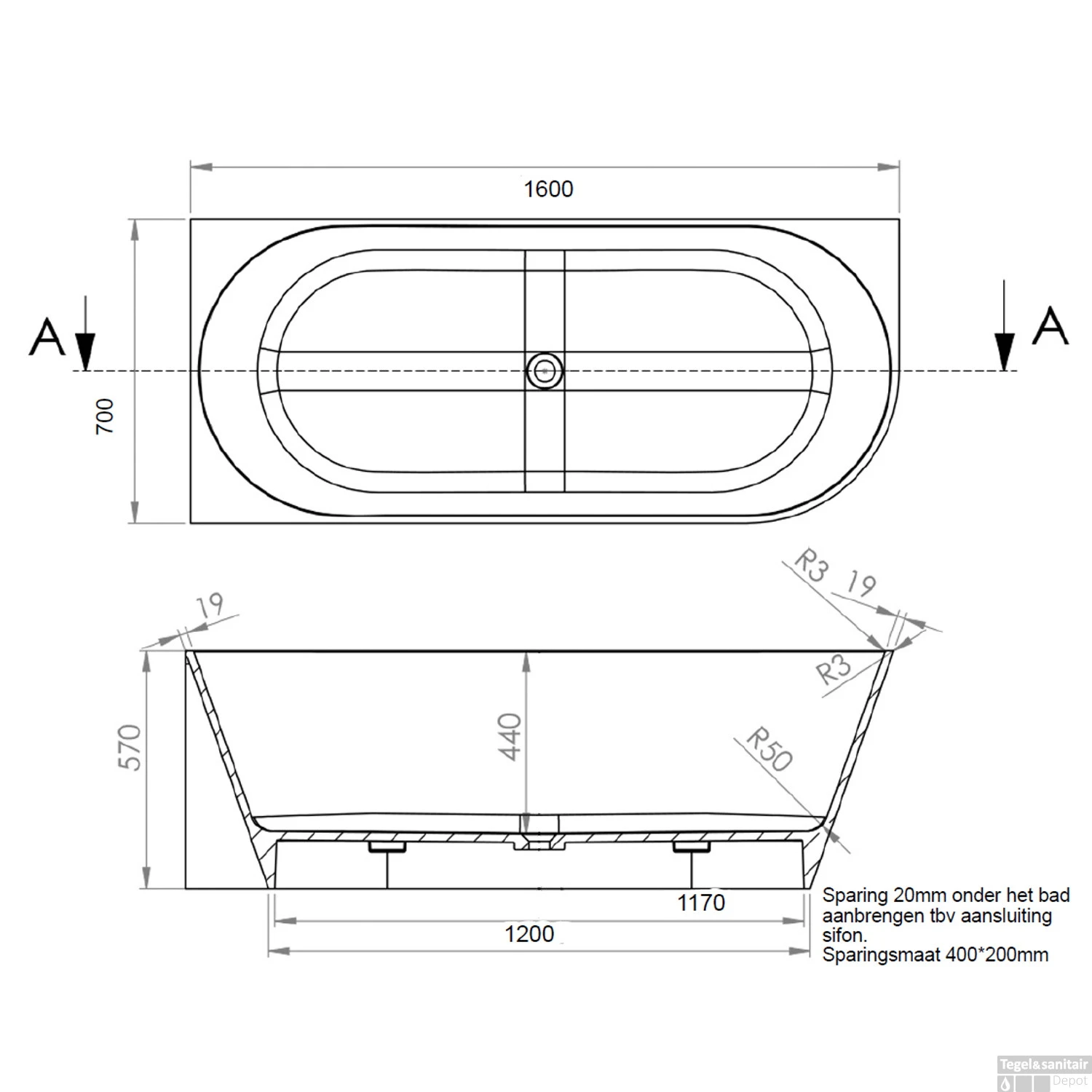 Ligbaden Arqua Pinto Hoekbad Links 160x70 Cm Glans Wit - Afbeelding 3
