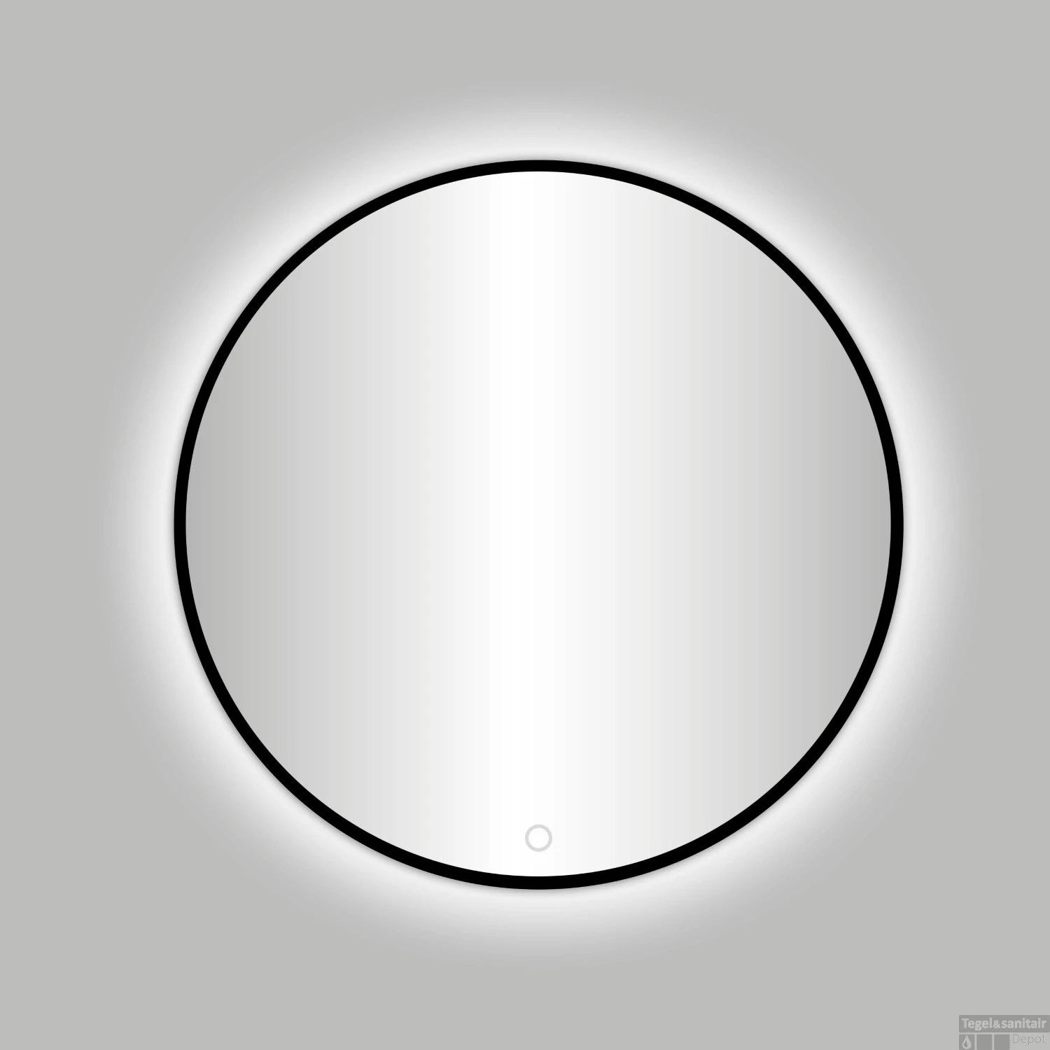 Badkamerspiegel Best Design Venetië Nero LED Verlichting 120x120 Cm Rond Mat Zwart