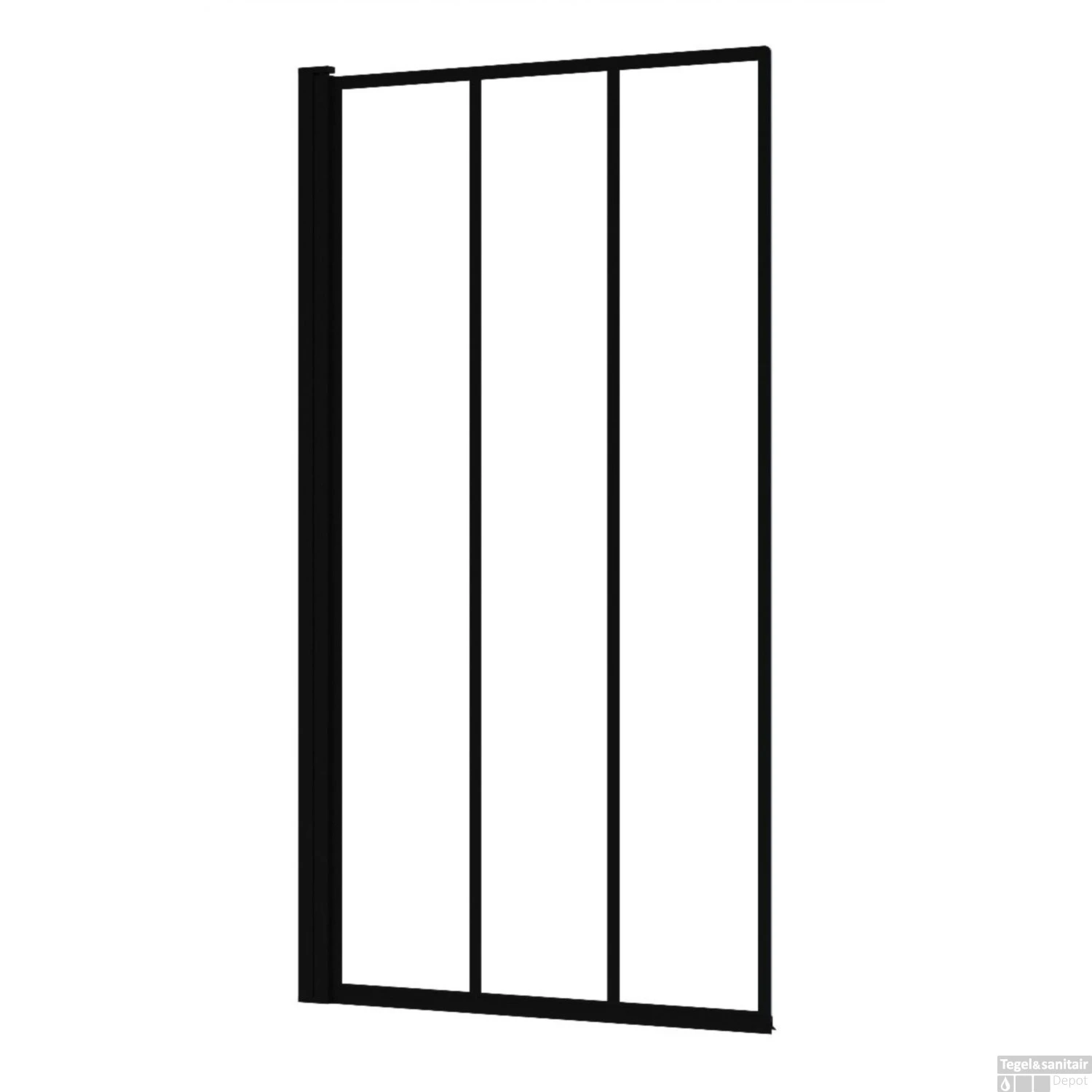 Badwand Allibert Loft-Game 1 Scherm 80x140 Cm Omkeerbaar Zwart