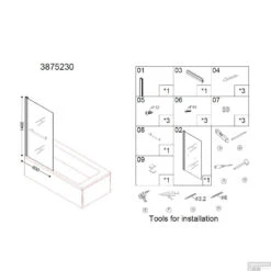 Badwand Best Design Erico 80x140 Cm Met Handdoekbeugel NANO Veiligheidsglas 6mm -Winkel Voor Badkamerdouchebenodigdheden badwand best design erico 80x140cm tech