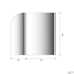 Badwand Royal 6 Mm Glas 70/40x140 Cm Chroom -Winkel Voor Badkamerdouchebenodigdheden badwand royal 6 mm glas 70 40x140 cm chroom tech