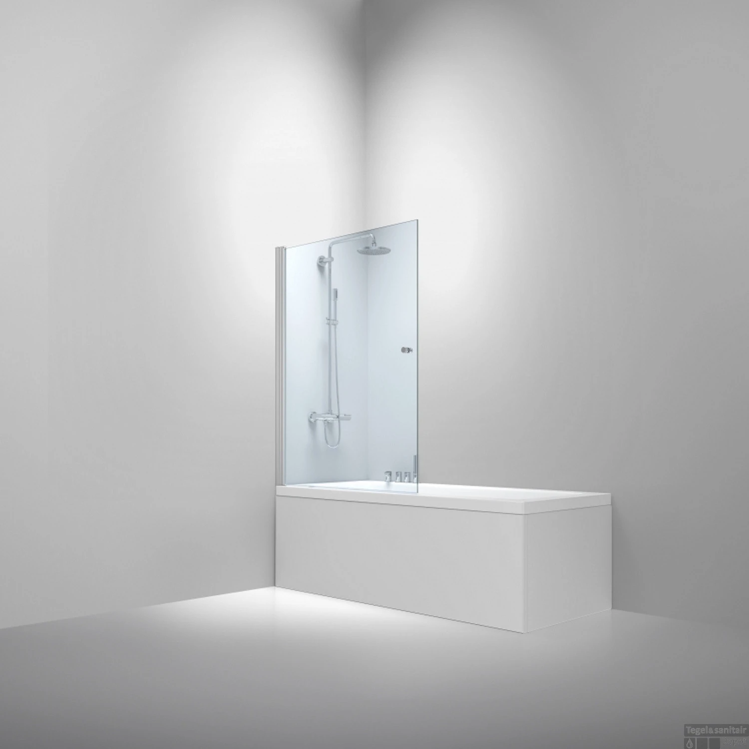 Badwand Van Rijn ST02 Klapwand 80x150 Cm Helder Glas 6 Mm Chroom - Afbeelding 3