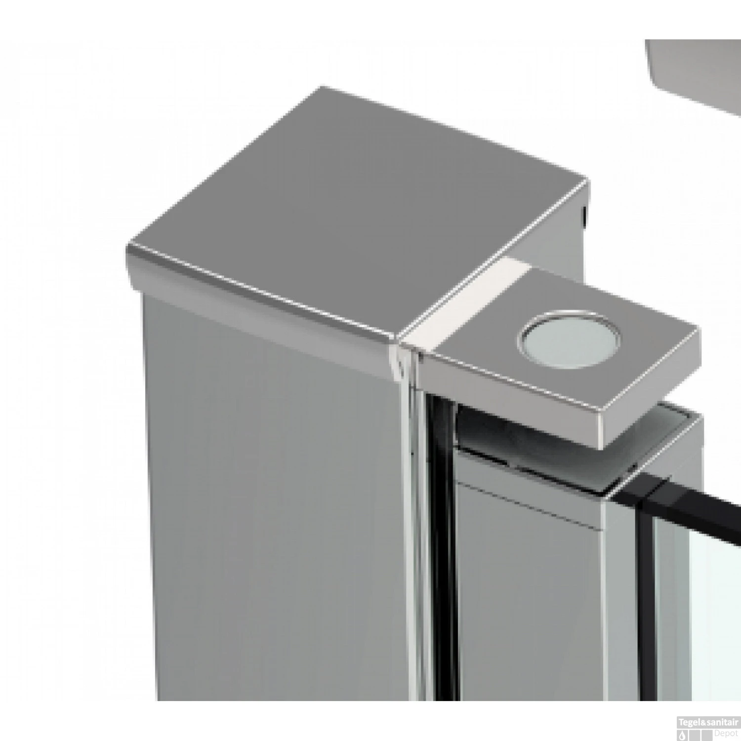 Badwand Van Rijn ST02 Klapwand + Vaste Wand 120x150 Cm Helder Glas 6 Mm Chroom - Afbeelding 3