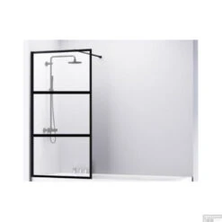 Badwand Van Rijn ST04 Helder Glas 8 Mm 3 Delen Aluminium Zwart Profiel 80x160 Cm -Winkel Voor Badkamerdouchebenodigdheden badwand van rijn st04 helder glas 8 mm 3 delen aluminium zwart profiel 80x160 cm shop