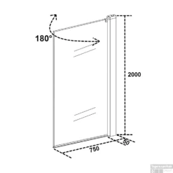 Badwand Wiesbaden Muurprofiel 80x150cm 6mm NANO Coating 5 Badwand Wiesbaden Muurprofiel 80x150cm 6mm NANO Coating -Winkel Voor Badkamerdouchebenodigdheden badwand wiesbaden muurprofiel 80x150cm 6mm nano coating tech