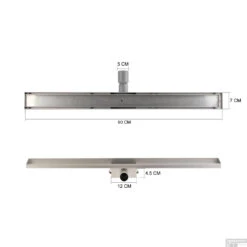 RVS Douchegoot BASIC Met Uitneembaar Sifon 90x7cm 6,7cm Diep GLAS ROOSTER -Winkel Voor Badkamerdouchebenodigdheden basic glas rooster 90cm tech