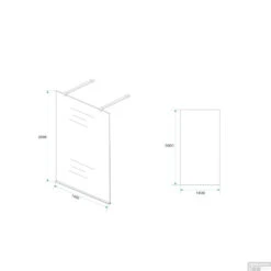 BWS Apollo Vrijstaand Douchewand 140x200cm 8mm NANO Coating -Winkel Voor Badkamerdouchebenodigdheden bws apollo vrijstaand douchewand 140x200cm 8mm nano coating tech