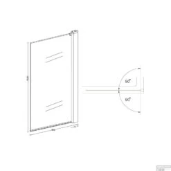 BWS Badwand 80x150cm 6mm NANO Veiligheidsglas Chroom -Winkel Voor Badkamerdouchebenodigdheden bws badwand 80x150cm 6mm nano veiligheidsglas chroom tech