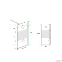 BWS Douchewand Reno Met Middenband 90x200 Cm 10 Mm NANO Coating -Winkel Voor Badkamerdouchebenodigdheden bws douchewand reno met middenband 90x200 cm 10 mm nano coating tech 1