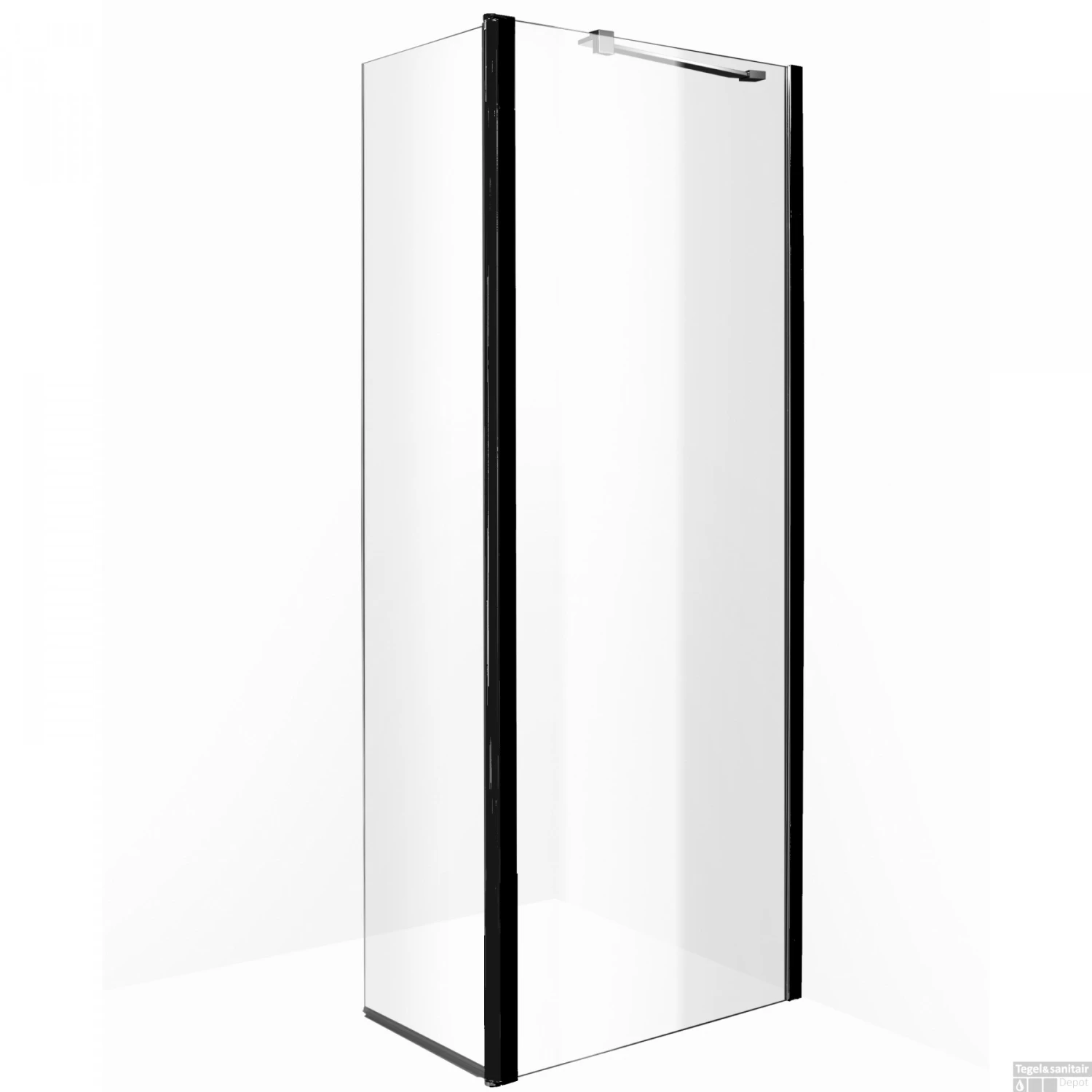 BWS Draaibare Douchewand 30x200 Cm 8mm NANO Glas Mat Zwart