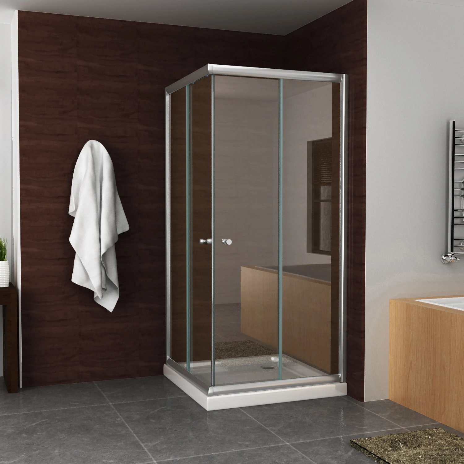 BWS Eco Hoekinstap Douchecabine 90x90x190 Cm 5mm Helder Glas 1 BWS Eco Hoekinstap Douchecabine 90x90x190 Cm 5mm Helder Glas
