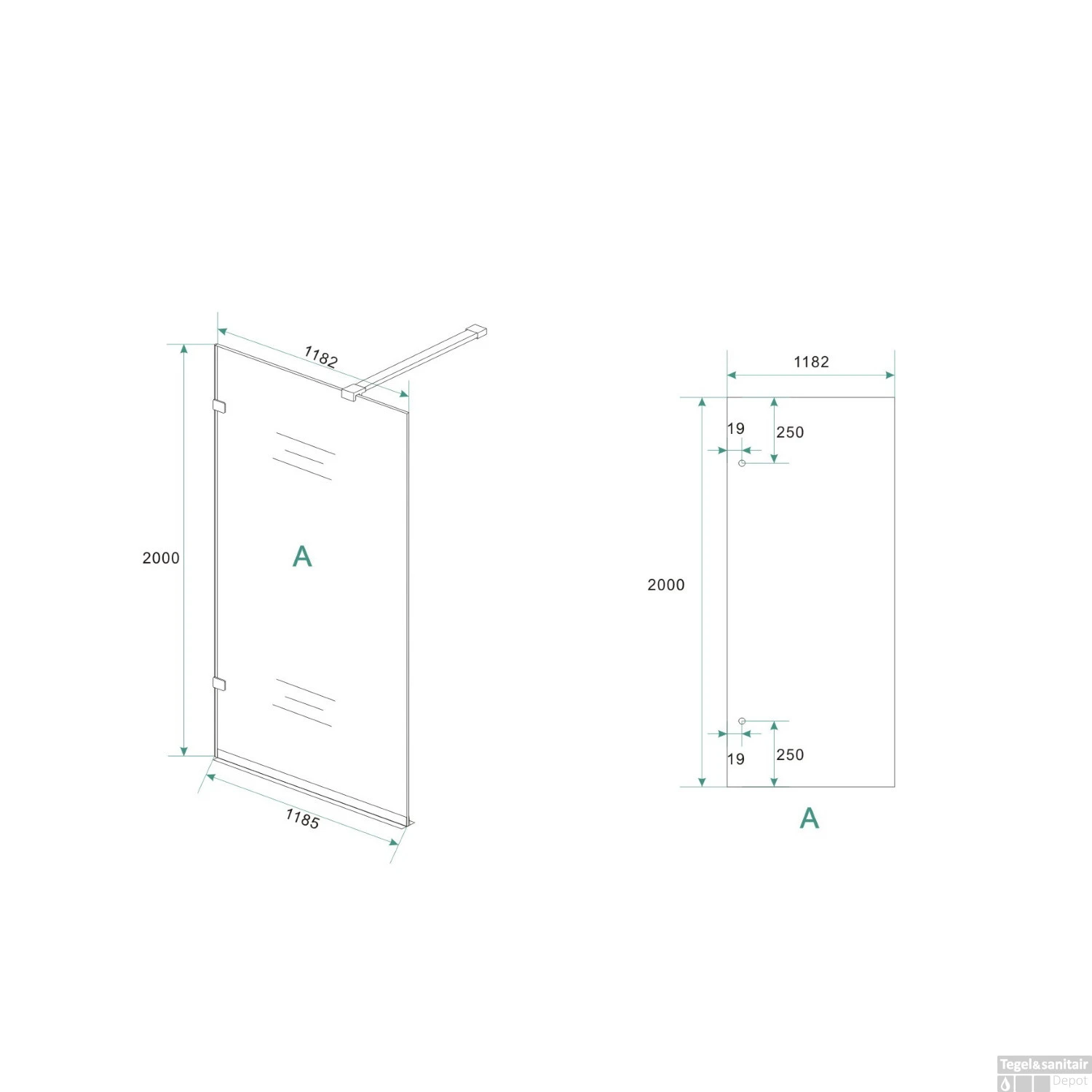 BWS Edge Douchewand Profielloos 120x200 Cm 8 Mm NANO Coating - Afbeelding 4