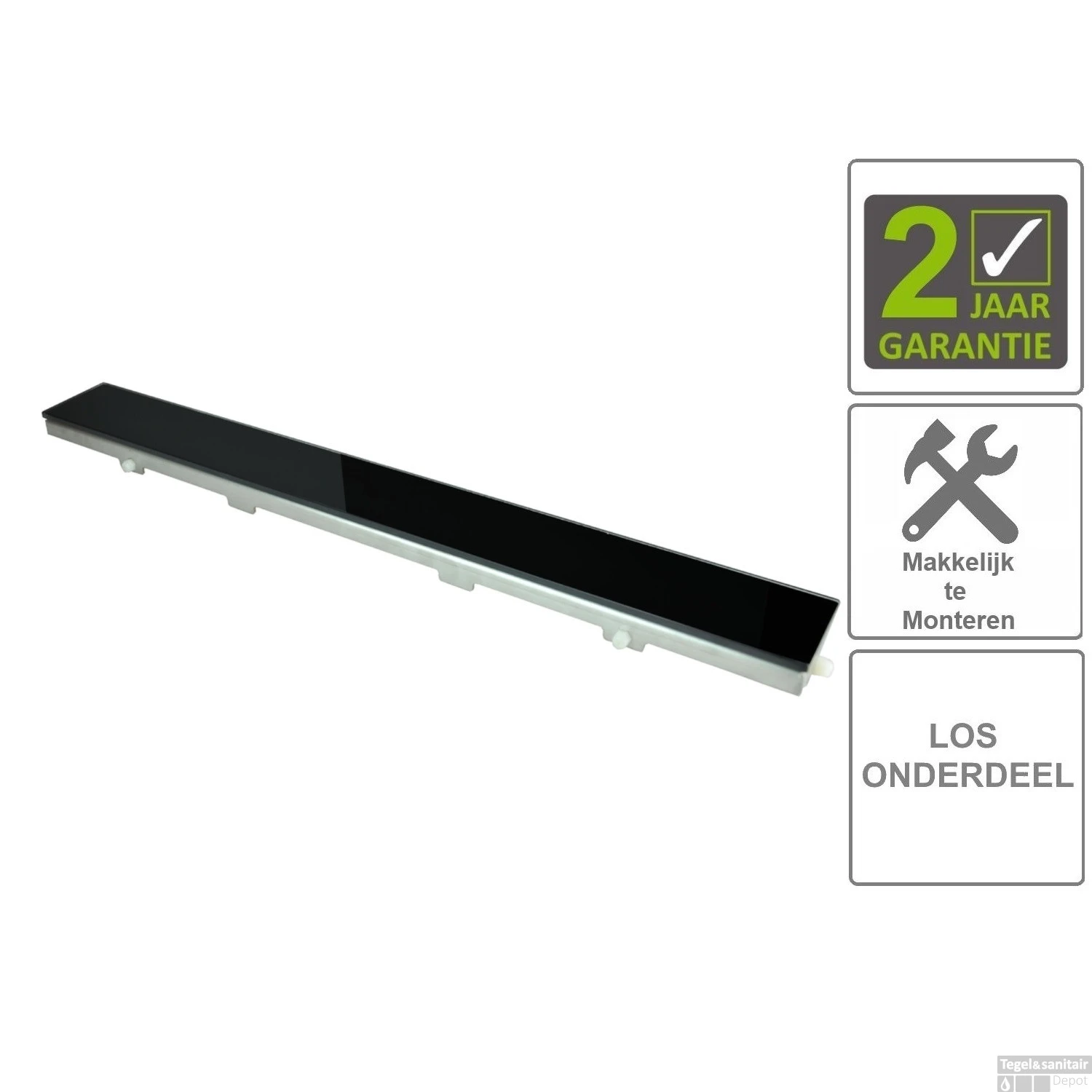 BWS Glasrooster Tbv RVS Douchegoot 100x7 Cm Zwart 1 BWS Glasrooster Tbv RVS Douchegoot 100x7 Cm Zwart