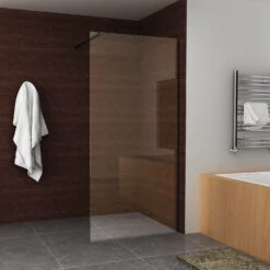 BWS Inloopdouche Met Zwart Muurprofiel 90x200cm Safety Glass En Nano Glas 10mm