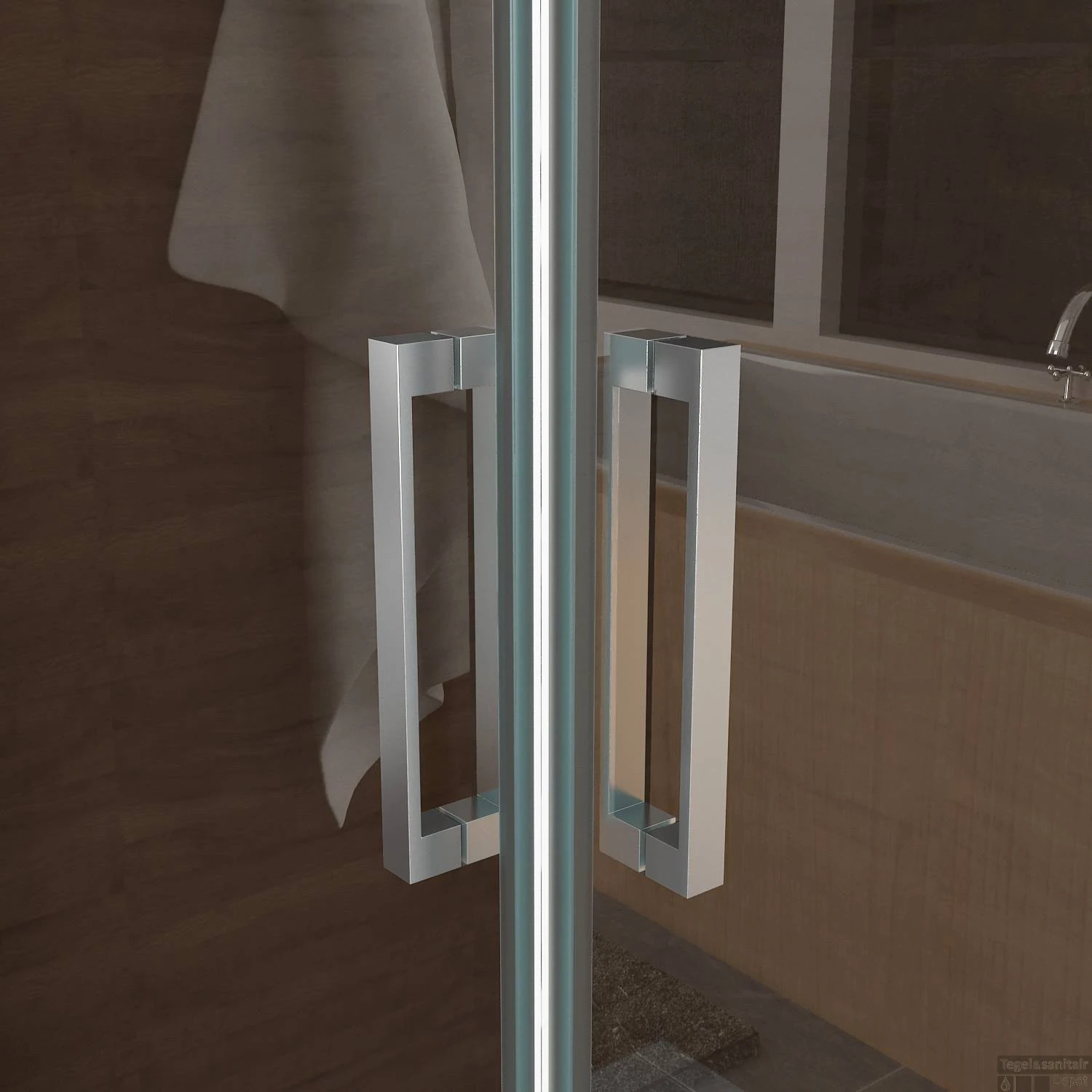 BWS Kwartronde Douchecabine 100x100 Cm Met 2 Deuren 8mm NANO Coating 3 BWS Kwartronde Douchecabine 100x100 Cm Met 2 Deuren 8mm NANO Coating - Afbeelding 3