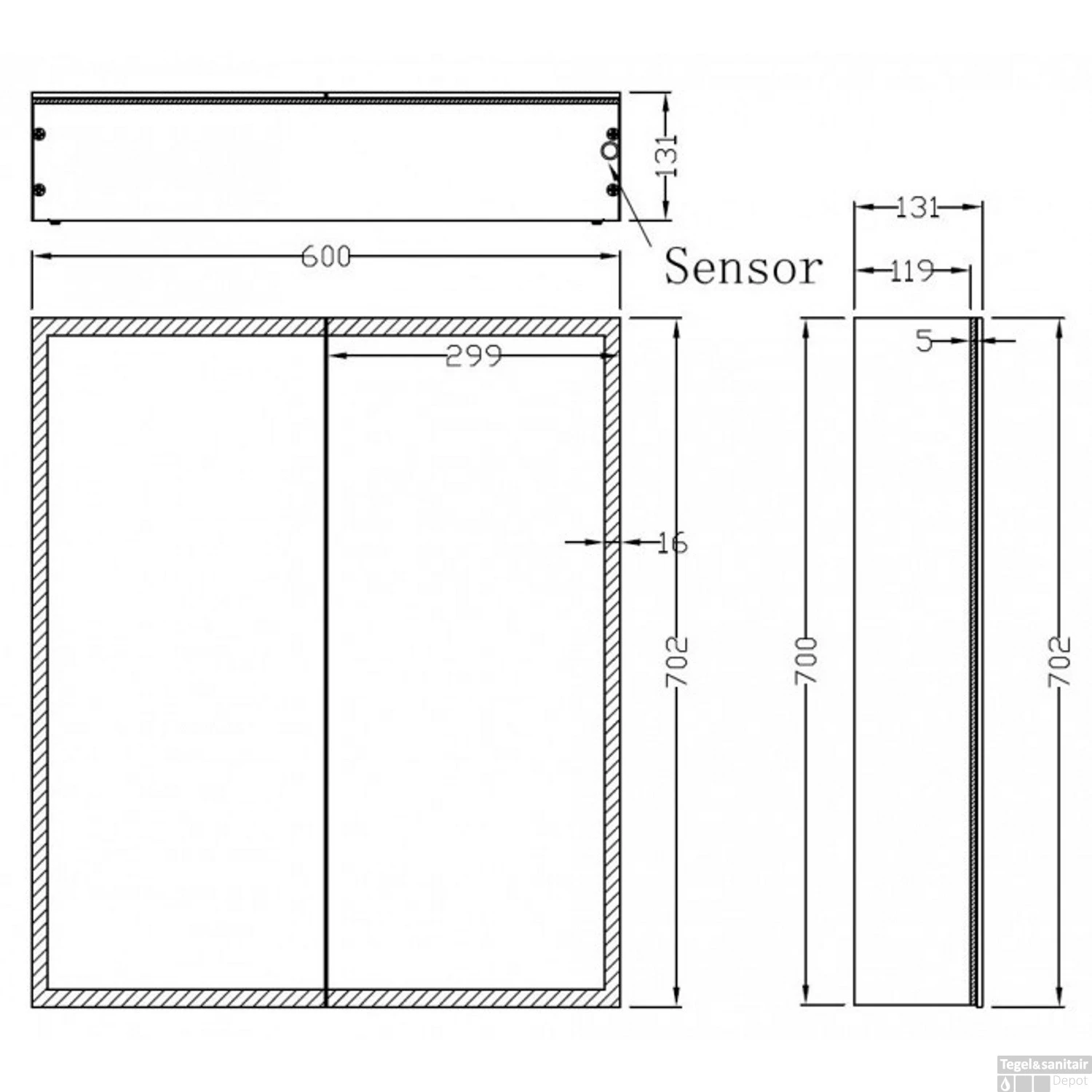 BWS LED Spiegelkast Aluminium Quali Met Rand Verlichting 60x70x13 Cm 2 BWS LED Spiegelkast Aluminium Quali Met Rand Verlichting 60x70x13 Cm - Afbeelding 2