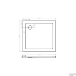 Luxe Douchebak SMC Vierkant 90 X 90 X 4 Cm Wit -Winkel Voor Badkamerdouchebenodigdheden bws luxe douchebak smc rechthoek 90x90x4 cm wit tech