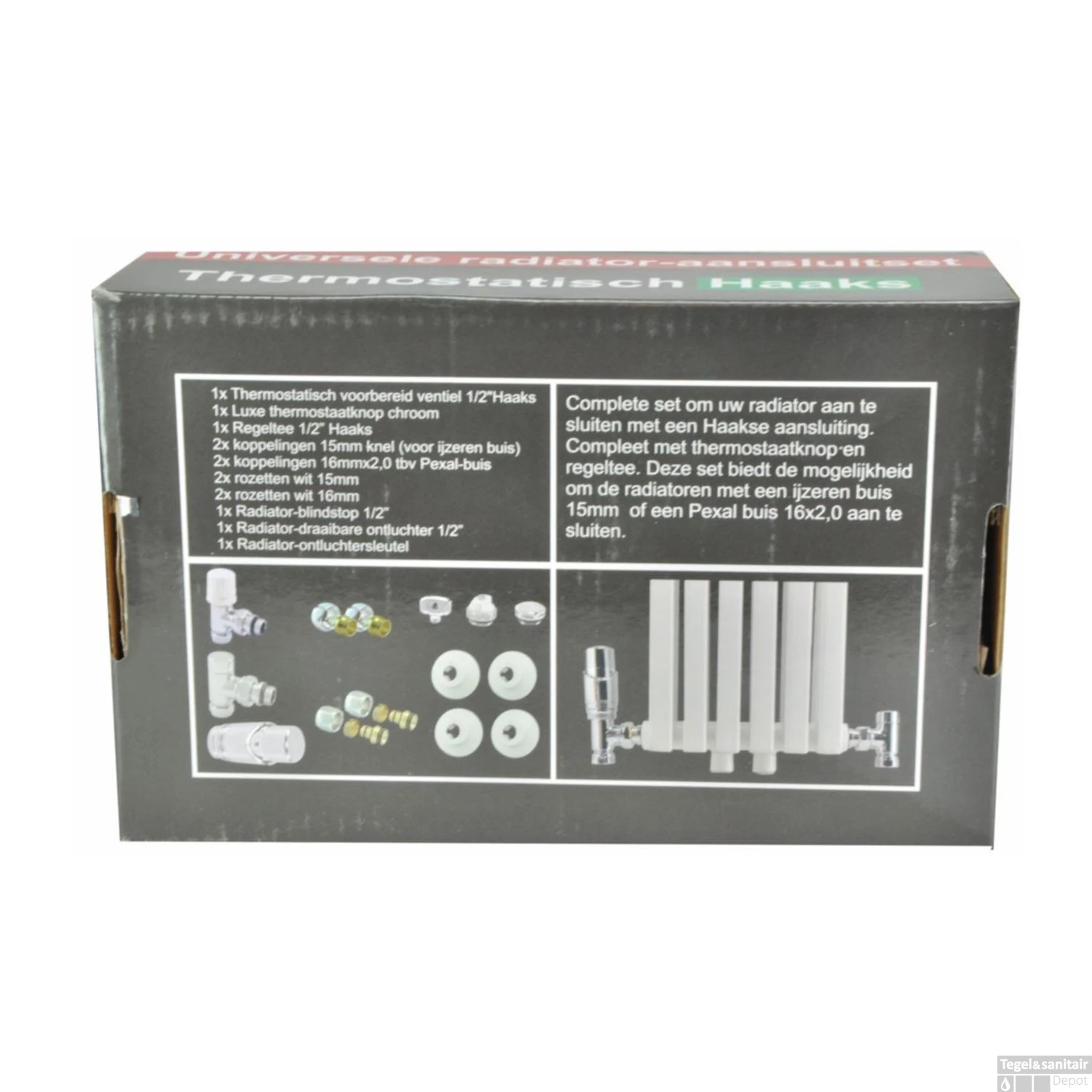 BWS Luxe Thermostatische Radiator Aansluitset Haaks Voor Zijaansluiting Chroom - Afbeelding 4