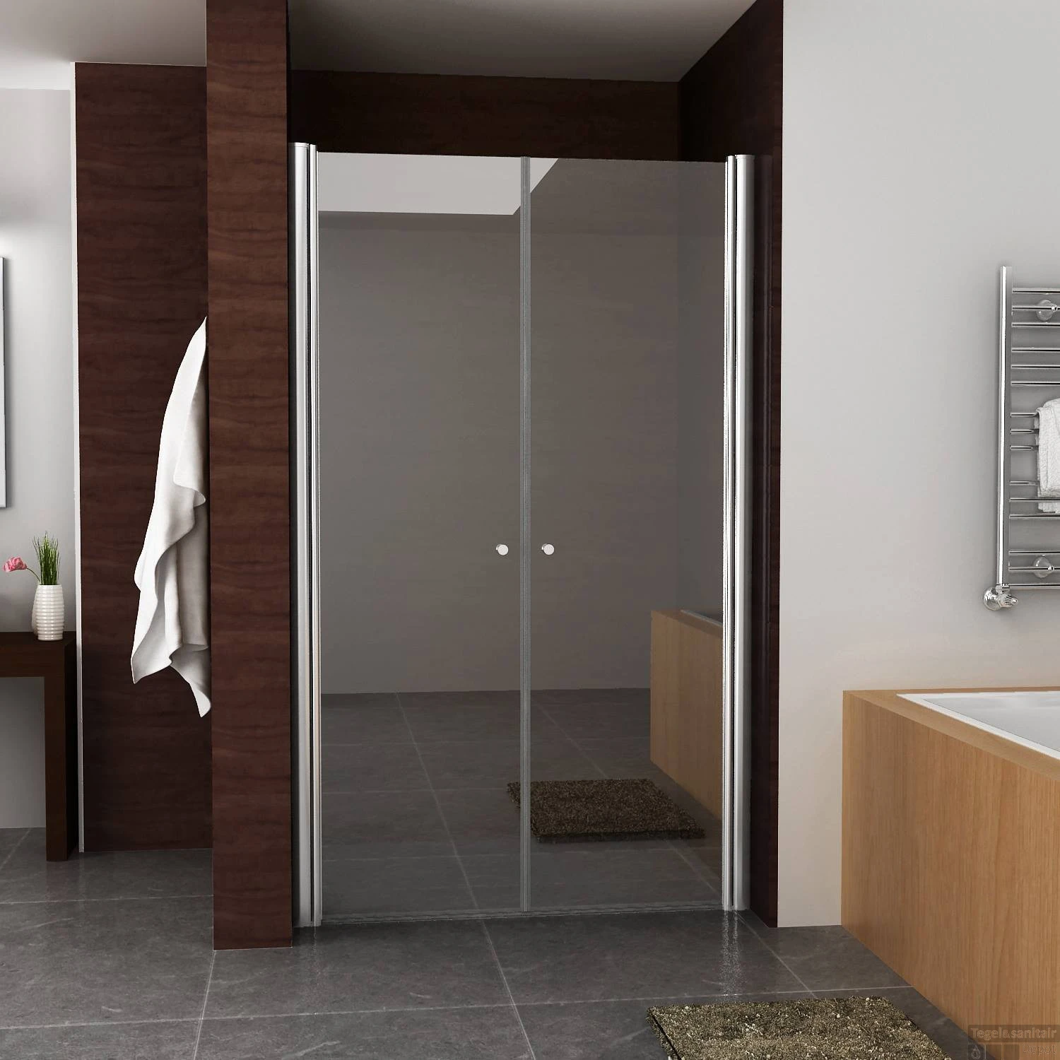 BWS Nisdeur Met Pendeldeuren 120x200 Cm 6mm NANO Coating 1 BWS Nisdeur Met Pendeldeuren 120x200 Cm 6mm NANO Coating