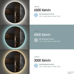 Spiegel Gliss Design Oko Rond LED Verlichting 100cm 9 Spiegel Gliss Design Oko Rond LED Verlichting 100cm -Winkel Voor Badkamerdouchebenodigdheden bws spiegels led kleur 5