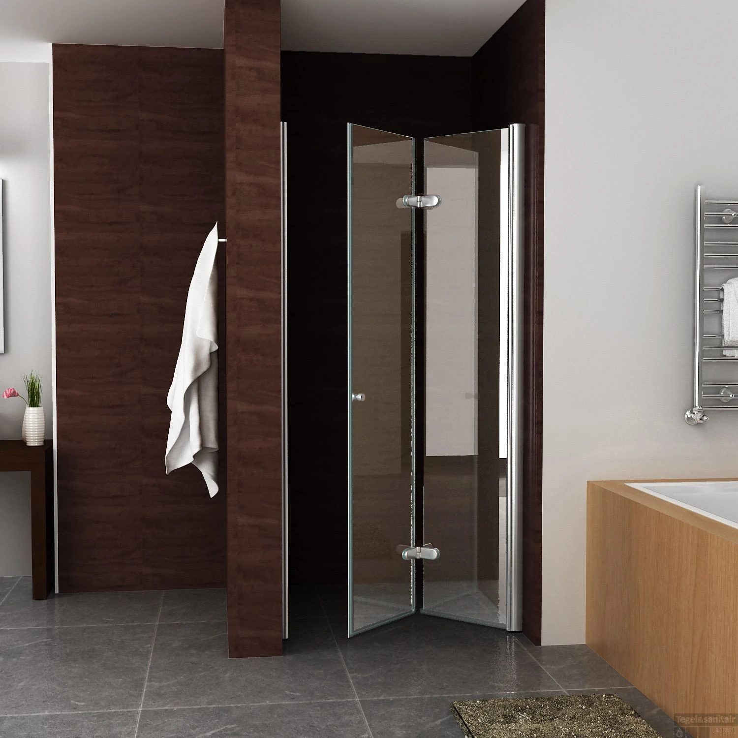 BWS Vouwbare Nisdeur Links 100x202 Cm 8mm NANO Harmonica Deur 2 BWS Vouwbare Nisdeur Links 100x202 Cm 8mm NANO Harmonica Deur - Afbeelding 2