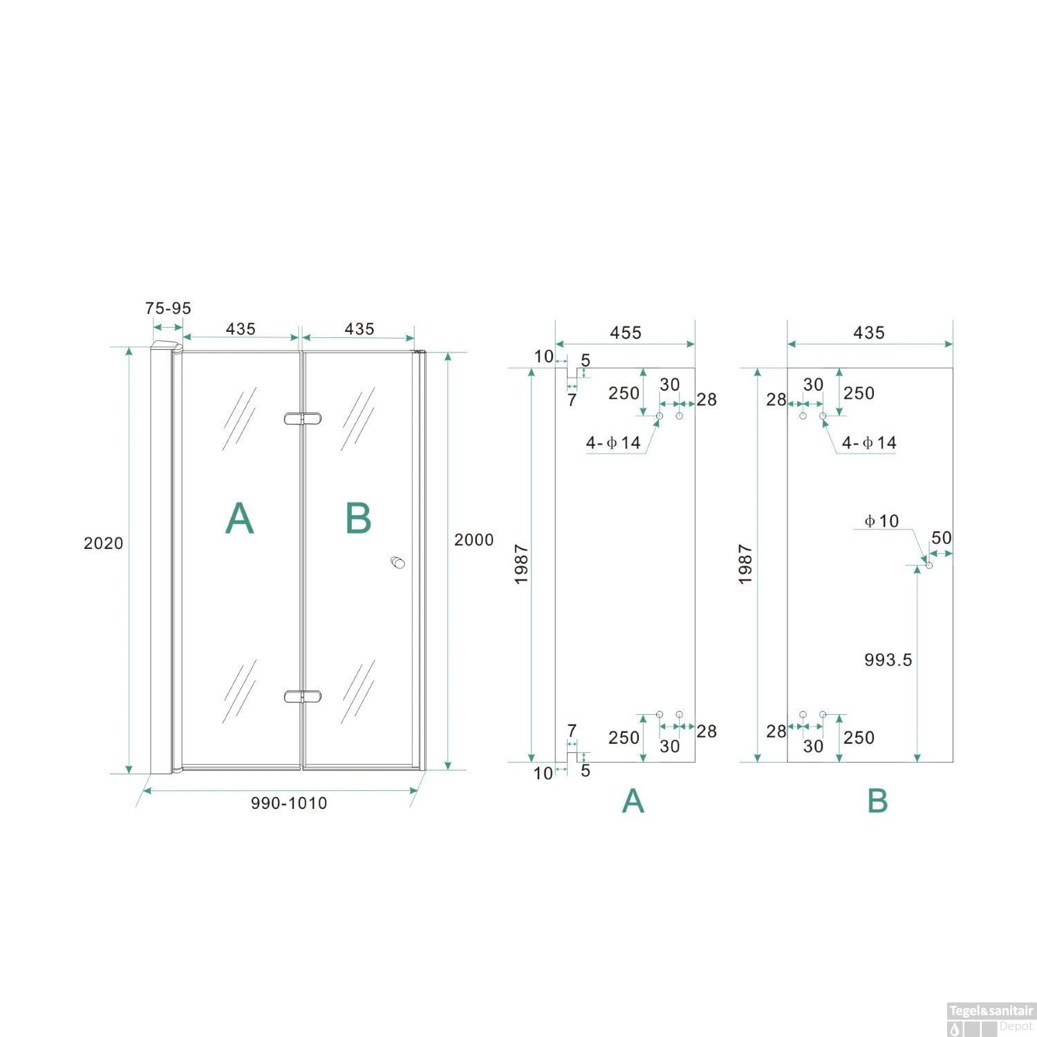 BWS Vouwbare Nisdeur Links 100x202 Cm 8mm NANO Harmonica Deur 11 BWS Vouwbare Nisdeur Links 100x202 Cm 8mm NANO Harmonica Deur - Afbeelding 11