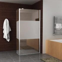 BWS Zijwand Met Scharnierprofiel Rechts En Middenband 35x200 Cm 10mm NANO Coating