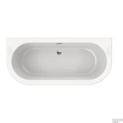 Half Vrijstaand Ligbad Xenz Charley 180x80x60 Cm Acryl Hoogglans Wit (inclusief Gleuf Overloop)