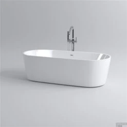 Clou InBe Vrijstaand Ligbad Ovaal 178x80x56 Cm Met Overloop Acryl Wit