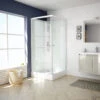 Complete Douchecabine VM Khone III 80x80x220 Cm Hoekinstap Mat Wit