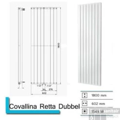 Handdoekradiator Covallina Retta Dubbel 1800 X 602 Mm Pearl Grey
