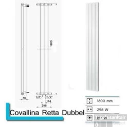 Handdoekradiator Covallina Retta Dubbel 1800 X 298 Mm Black Graphite