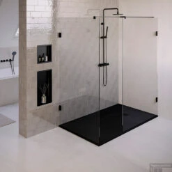 Douchebak Sanitop Just Creating Relievo Crag 100x180 Cm Mat Zwart -Winkel Voor Badkamerdouchebenodigdheden db rc100x180z 3