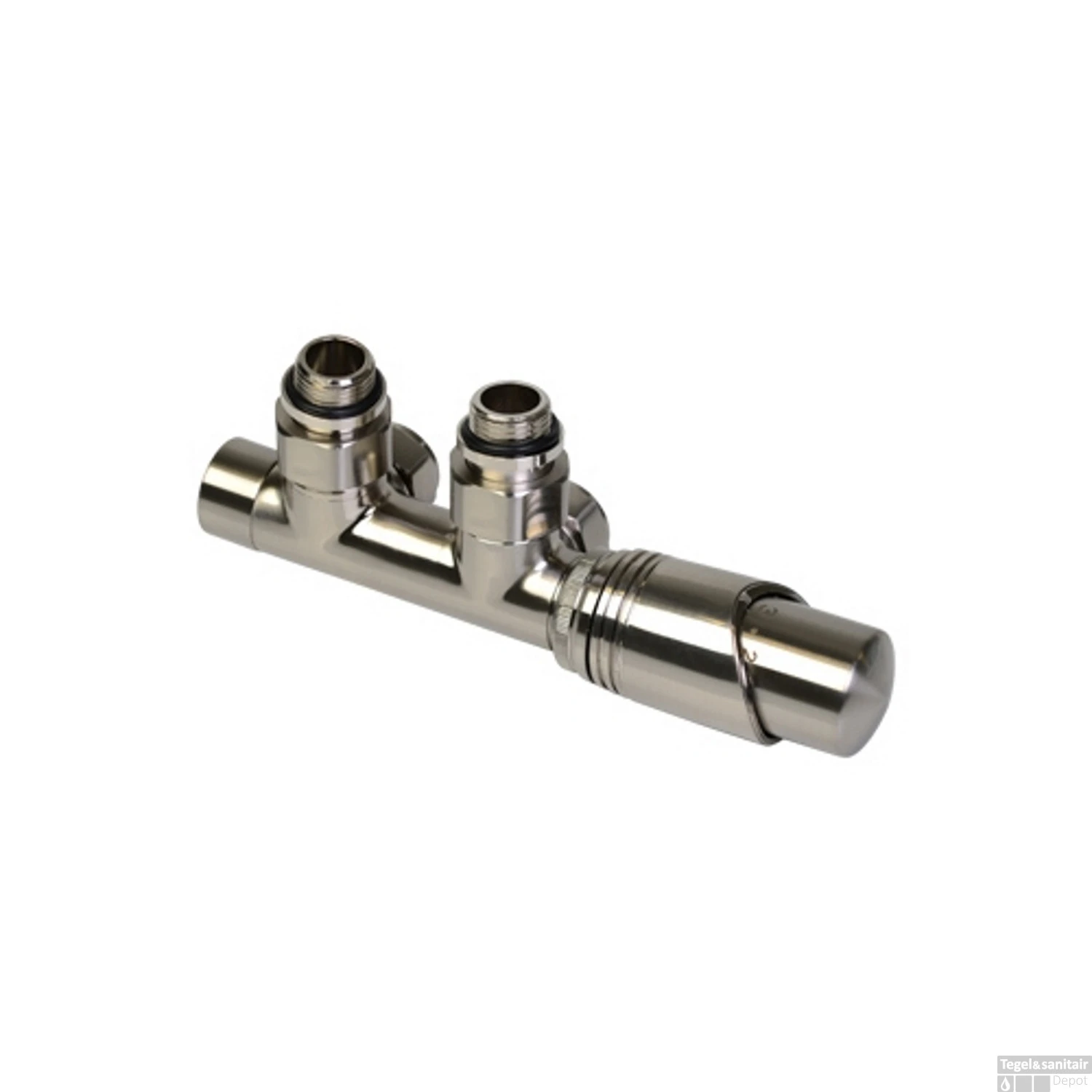 Design Onderblok Set Radiator Plieger Como Haaks Inclusief Koppeling 15 En 16 Mm RVS