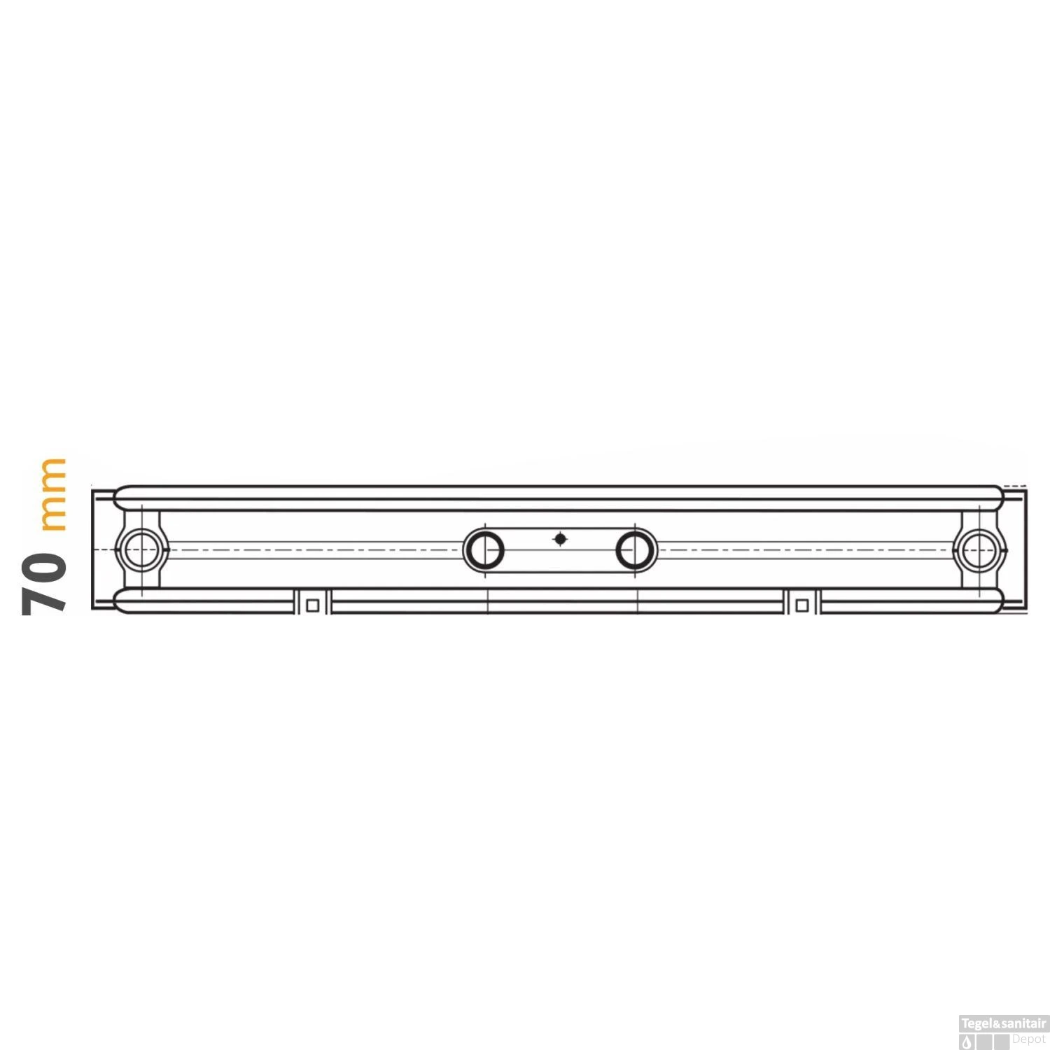 Designradiator Boss & Wessing Flat T20 180x60cm 1359W Wit (Midden Aansluiting) - Afbeelding 2