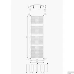 Handdoekradiator Odro Gebogen 1808 X 585 Mm Pergamon -Winkel Voor Badkamerdouchebenodigdheden designradiator boss wessing odro gebogen met zijaansluiting 180 8x58 5 cm 1112 watt wit tech 3