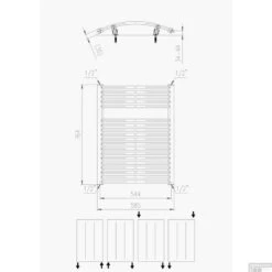 Handdoekradiator Odro Gebogen 764 X 585 Mm Pearl Grey -Winkel Voor Badkamerdouchebenodigdheden designradiator boss wessing odro zijaansluiting 76 4x58 5 cm 528 watt wit tech 5