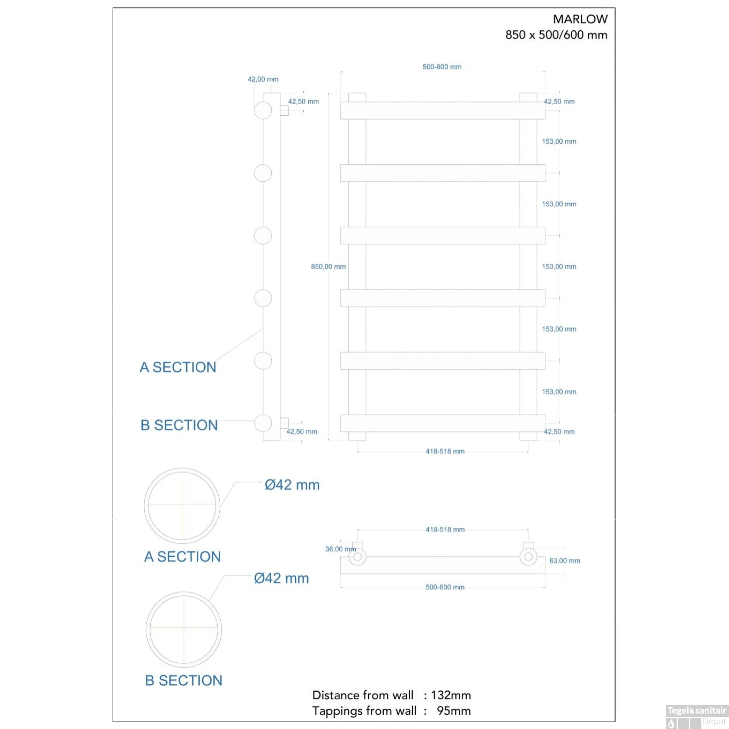 Designradiator Boss & Wessing Tubi Handdoekrek 85x60 Cm Zij-Onderaansluiting Mat Cappuccino 2 Designradiator Boss & Wessing Tubi Handdoekrek 85x60 Cm Zij-Onderaansluiting Mat Cappuccino - Afbeelding 2