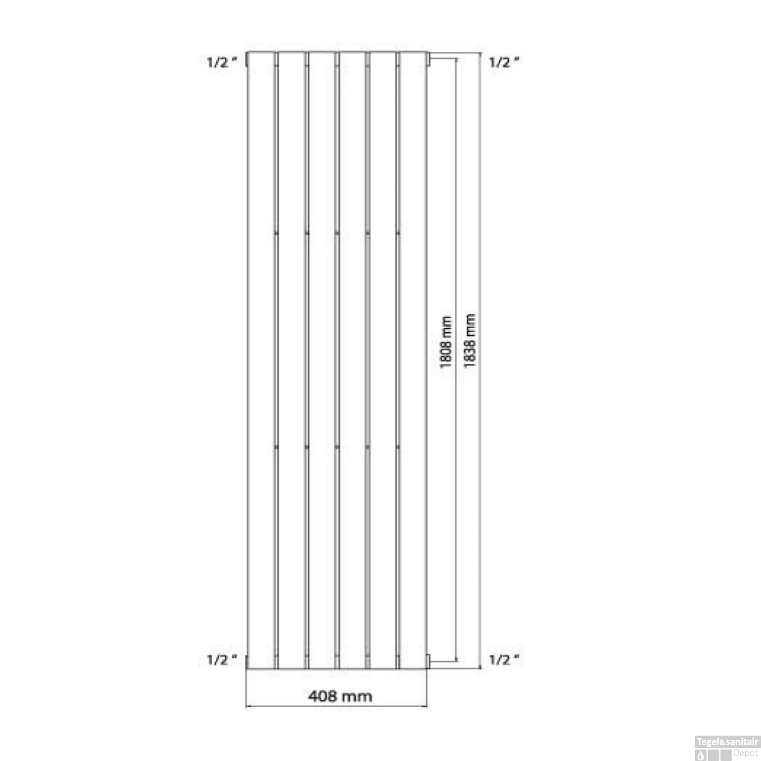 Designradiator Haceka Negev Adoria 40,8x184 Cm Wit Onderaansluiting (657 Watt) 2 Designradiator Haceka Negev Adoria 40,8x184 Cm Wit Onderaansluiting (657 Watt) - Afbeelding 2