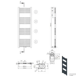 Designradiator Boss & Wessing Nile Gobi 120x40cm 458W Wit (Midden Aansluiting) -Winkel Voor Badkamerdouchebenodigdheden designradiator nile gobi 120x40cm 458w wit midden aansluiting tech