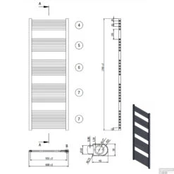Designradiator Boss & Wessing Nile Gobi 170x60cm 886W Wit (Midden Aansluiting) 6 Designradiator Boss & Wessing Nile Gobi 170x60cm 886W Wit (Midden Aansluiting) -Winkel Voor Badkamerdouchebenodigdheden designradiator nile gobi 170x60cm 886w wit midden aansluiting tech
