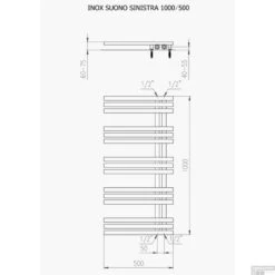 Designradiator Plieger Inox Suono Sinistra Middenaansluiting 100x50 Cm 464 Watt Inox-Look -Winkel Voor Badkamerdouchebenodigdheden designradiator plieger inox suono sinistra middenaansluiting 100x50 cm 464 watt inox look tech
