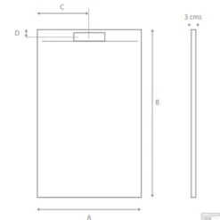 Douchebak Boss & Wessing Talpo 120x90x3 Cm Composietsteen Mat Wit -Winkel Voor Badkamerdouchebenodigdheden douchebak boss wessing talpo 120x90x3 cm douchebak tech