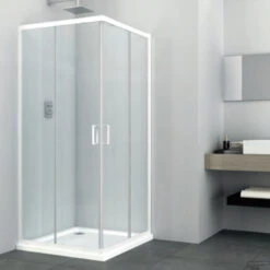 Douchecabine Allibert Happy Hoekinstap 78-88x185 Cm Chroom Profiel