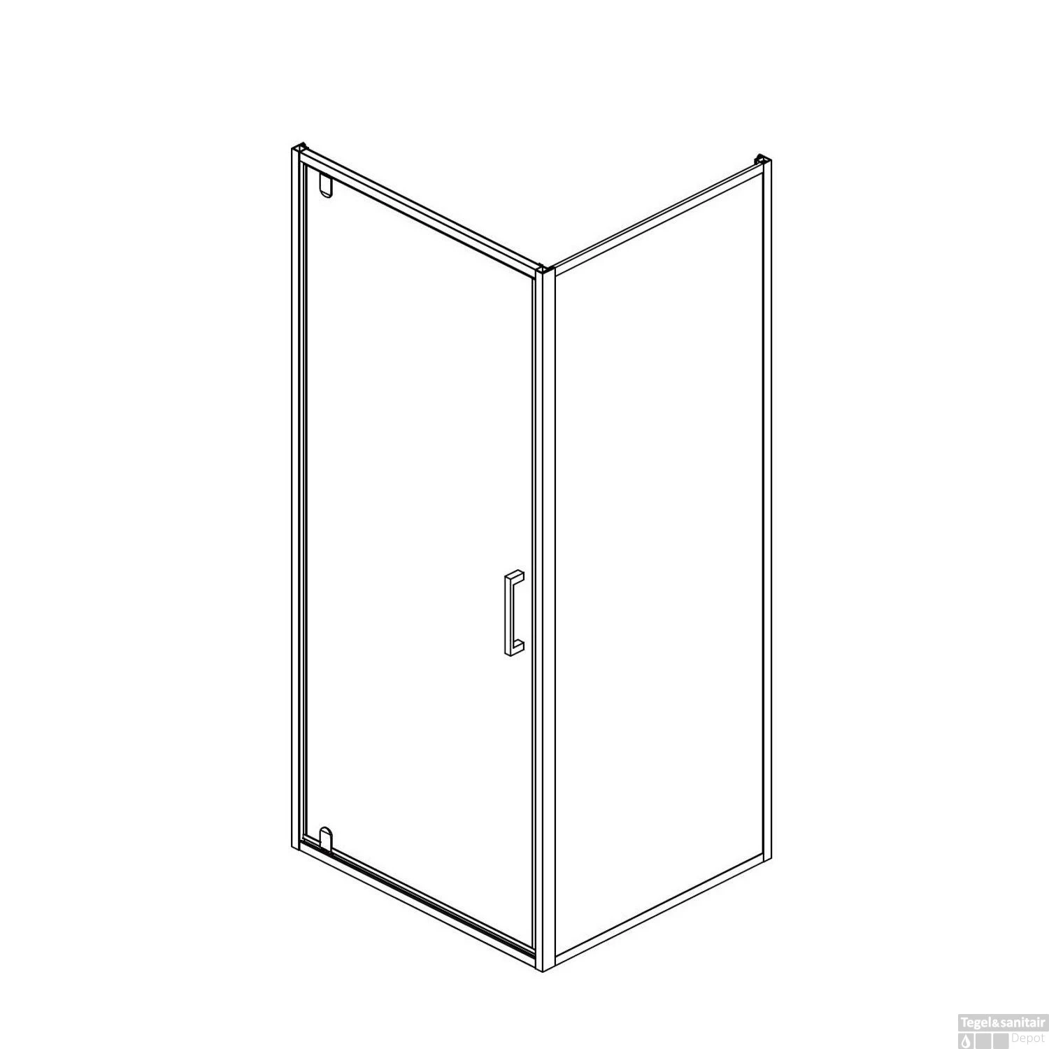 Douchecabine Best Design Baron H 100 Draaideur 100x100x200 Cm 8 Mm Helder Nano Glas Zwart - Afbeelding 2